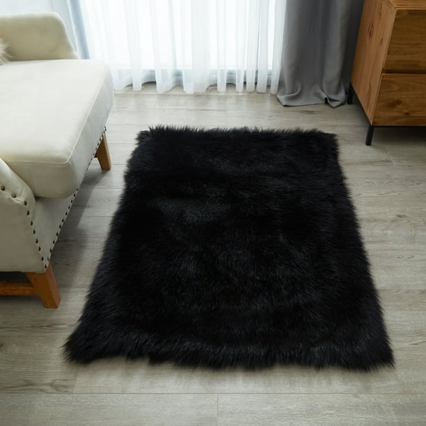 Meng Ge Faux Silky Deluxe Sheepskin Area Shag Rug Children Play Carpet 3x5ft,Grey 